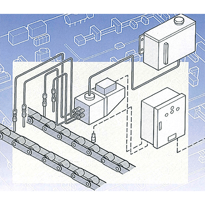 Oil supply device for conveyor chain Injection pump system KIP-type-Kowa Co., Ltd.